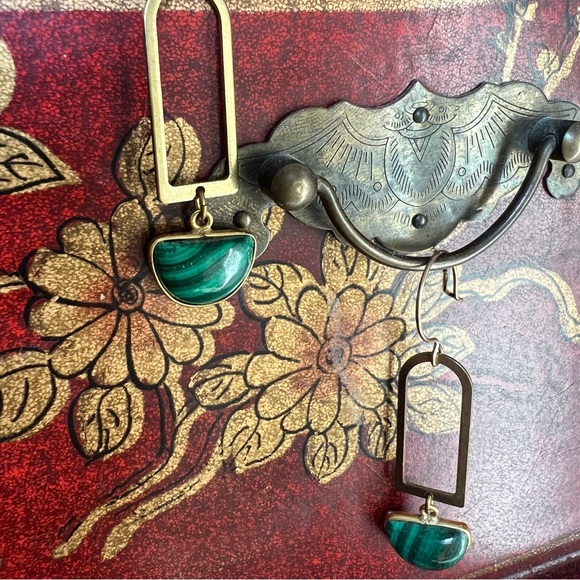 Malachite earrings - Picture 4 of 5